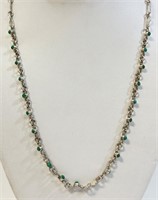 NICE NAVAJO STERLING NECKLACE WITH TURQUOIS