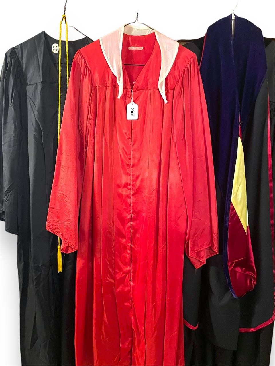 (3) Vintage Graduation Gowns Professor
