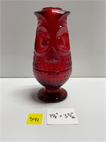 Vtg Viking Glass Ruby Red Owl Candle lamp