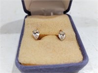 Pair of 14KT Gold Diamond Earrings