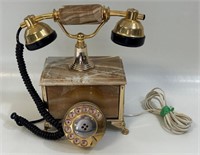 GREAT VINTAGE PRINCESS PHONE WITH BRASS ACCENTS