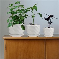 NEW $63 Laerjin Plant Pots, 4.05" & 5.51" & 6.77"