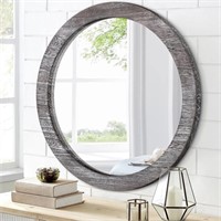 $52 JJUUYOU Circle Wall Mirror 16 Inch Wooden