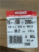 20x100 Husky 4Mil Clear Plastic