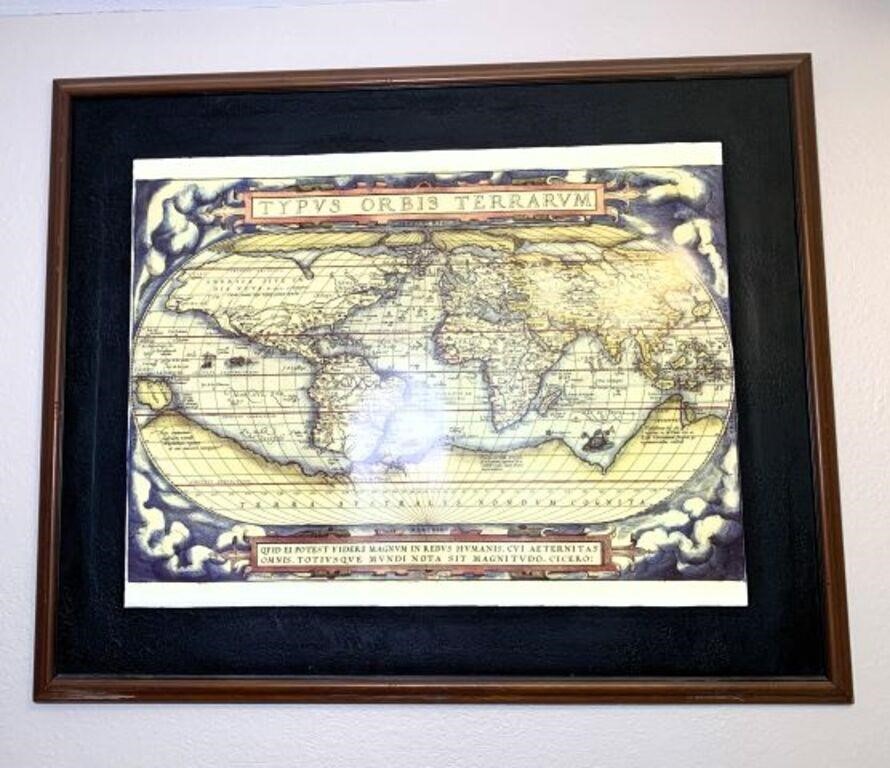 Old Look World Map on Paper