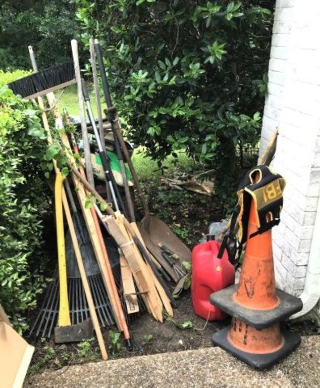 Yard Tools, Gas Can, Cones & More
