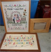 Pair Needlepoint / One Pictureframe