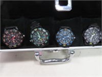 (4) GUNDHAM 30yr MS Collector Wrist Watches w case
