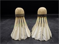 Vintage Badminton Feather Shuttlecocks x2