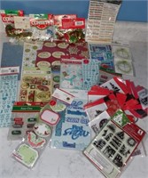 Christmas Lot of Embellishments / Clear Stamps