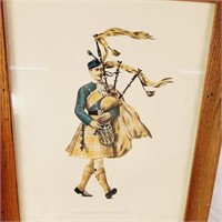 Vintage Framed Tartan of Clan Menzies Print
