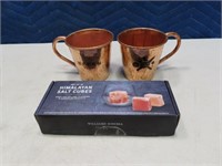 (3 bar items) 2~Copper Mugs + New HImalaya SaltCbe
