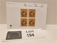 CANADA BLOCK 2 CENT KING GEORGE STAMPS MINT