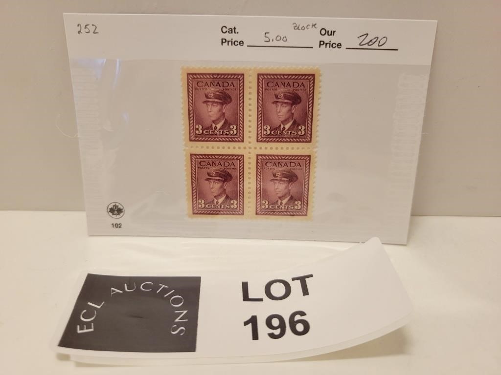 CANADA BLOCK 3 CENT KING GEORGE STAMPS MINT