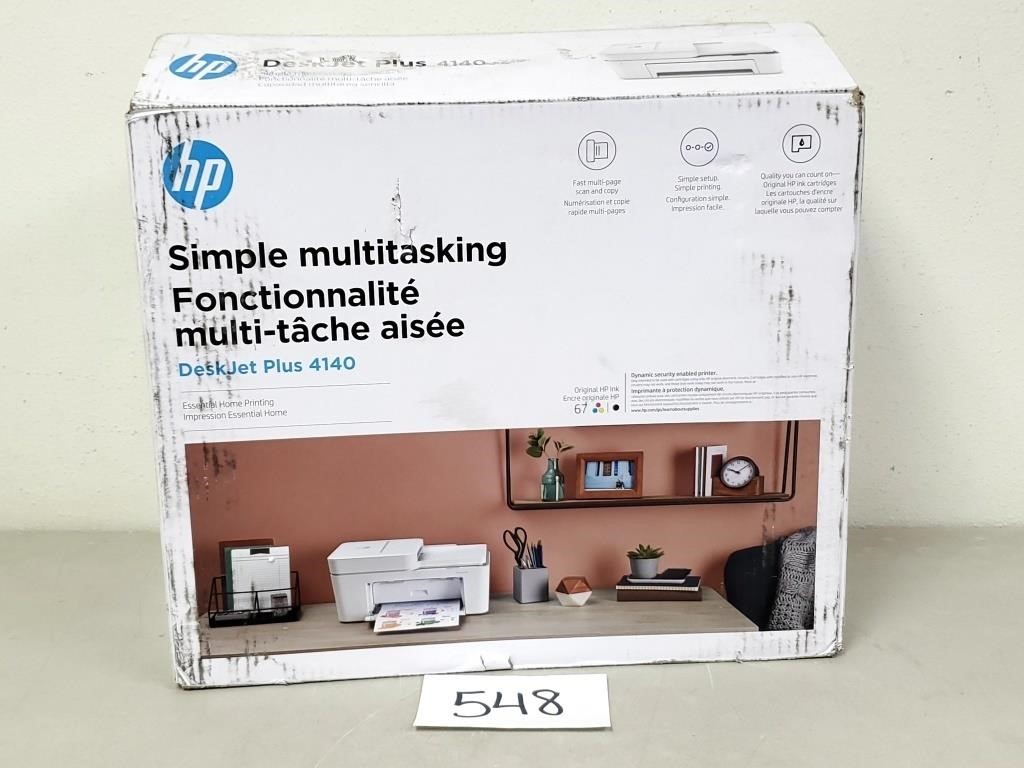 Unused HP DeskJet Plus 4140 Printer (No Ship)