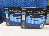 (2) New 16' SMART LED Strip Lights Remote/App FEIT