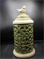 Ceramic Lantern With Wax Pillar Illuminary