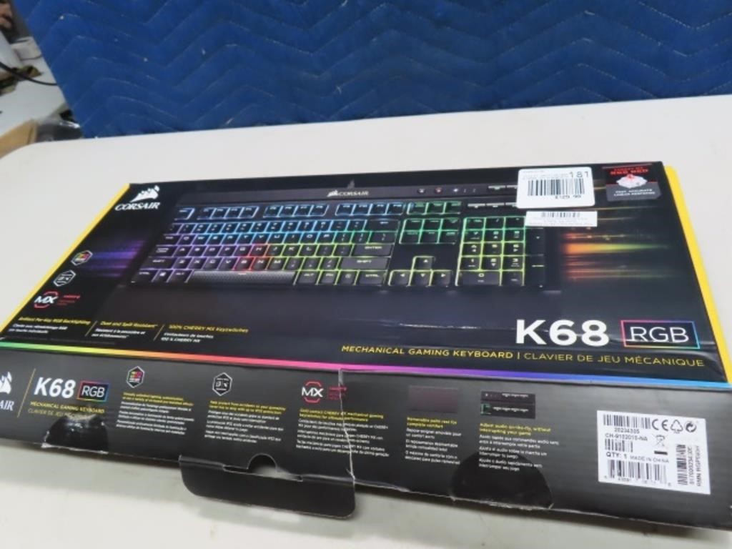 CORSAIR k68 RGB Gaming Keyboard in box