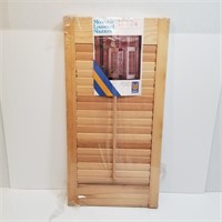 Natural Wood Louvered Shutters 2 Pack 12" x 24"