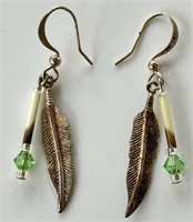 GREAT PAIR OF STERLING SILVER QUILL EARRINGS