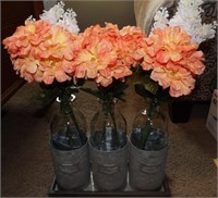 Decorative Jars w/ Flowers