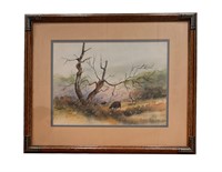Framed Painting of Wildlife by J Mitchell