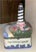 Porcelain Cape Hatteras Lighthouse NC Trinket Box
