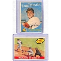 (2) 1959 Topps Stan Musial Cards