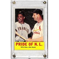 1963 Topps Pride Of Nl Mays/musial