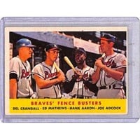 1958 Topps Fence Busters Hank Aaron Crease Free