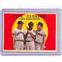 1959 Topps Cubs Clubbers Ernie Banks Crease Free