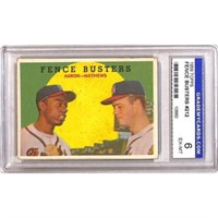 1959 Topps Fence Busters Hank Aaron Graded 6