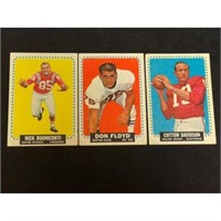 (3) 1964 Topps Football Cards
