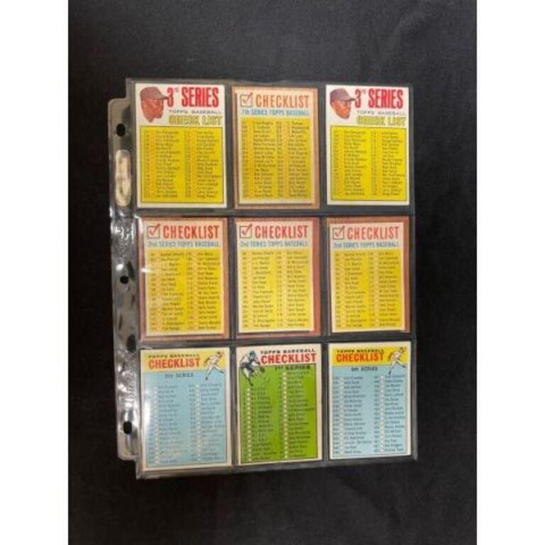 (6) 1960's Baseball Checklists