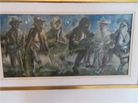 Six Men Artwork, , Canvas Framed, B. Mitchell