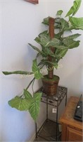 Metal Plant Stand and Faux Plant