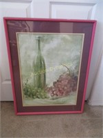 Framed Wine/Grape Print by Lenore Beran