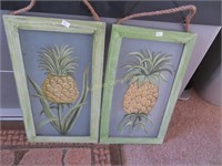 Pair of Glass WIndow Pineapples