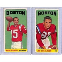 (2)1965 Topps Football Patriots Cards