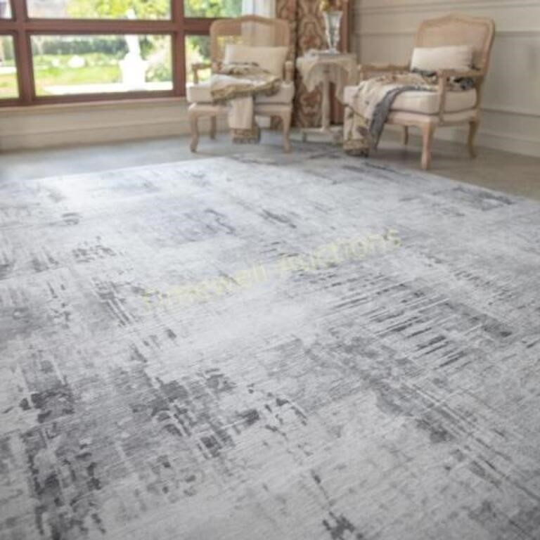 Abstract Area Rug Carpet 9x12ft - Grey
