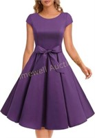Dressystar 50s Rockabilly Prom Dress Purple M