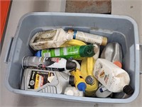Bin of miscellaneous oils and fluids