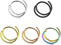Double Hoop Nose Rings for Piercing  5Pcs Set