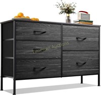 WLIVE 5-Drawer Dresser  Charcoal Black Wood