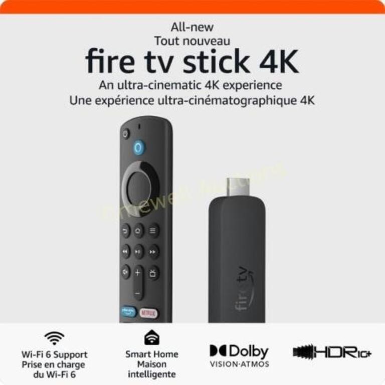 Amazon Fire TV Stick 4K  Wi-Fi 6  700K+ movies