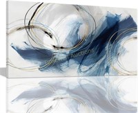 Blue Abstract Wall Art 30x60inch - Room Decor