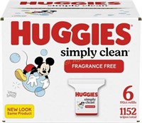 Huggies UNSCENTED Baby Wipes  6 Packs