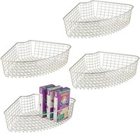 mDesign Corner Cabinet Wire Basket- 1/4 Wedge