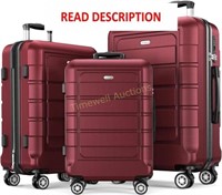 SHOWKOO Luggage Hardside Suitcase 3pcs Red-1