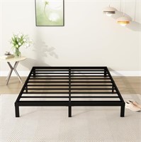 W458  DiaOutro Bed Frame Full 7 Inch, Black